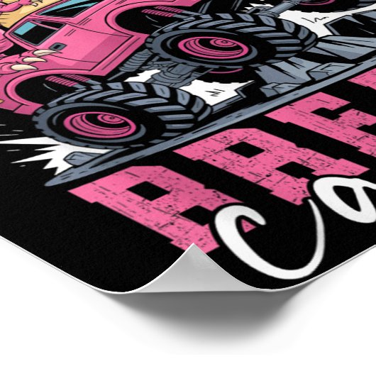 Poster Dinosaure Monster Camion Pink Ribbon Crush Breast (Coin)