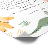 Poster Dinosaure Ne dis pas bébé signe (Coin)