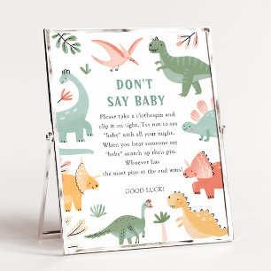 Poster Dinosaure Ne dis pas bébé signe