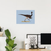 Poster Dinosaure ornithomimus crétacé (Bureau à domicile)