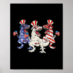 Poster Dinosaure Patriotique 4 juillet Us Toddler Kids Am
