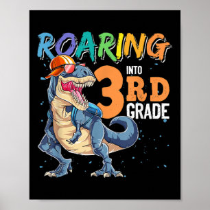 Poster Dinosaure Retour à l'école Je suis prêt à écraser