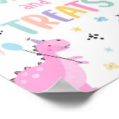 Poster Dinosaure Rose Sucres Et Traitements Anniversaire (Coin)