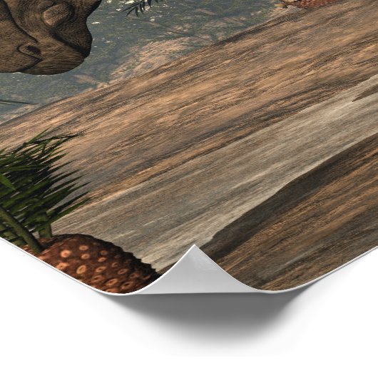 Poster Dinosaure Sauropelta - rendu 3D (Coin)