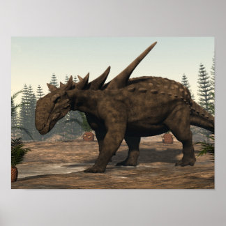 Poster Dinosaure Sauropelta - rendu 3D