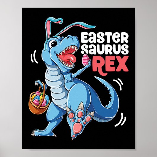 Poster Dinosaure Saurus de Pâques T Rex Garçons Filles En (Devant)