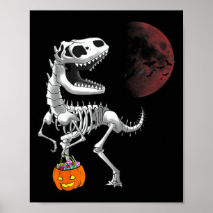 Poster Dinosaure squelette T Rex Halloween garçons enfant