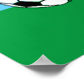 Poster Dinosaure vert adore le football (Coin)