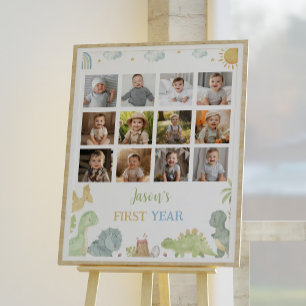 Poster Dinosaures Anniversaire Première année Photo Jalon
