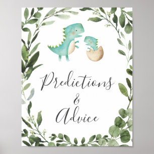 Poster Dinosaures Baby shower Prédictions et conseils