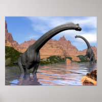 dinosaures de Brachiosaurus dans l'eau - rendu 3D