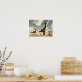 Poster dinosaures de Brontomerus dans le désert - rendu 3 (Cuisine)