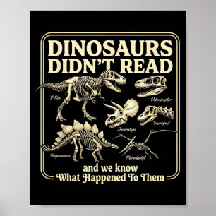 Poster Dinosaures drôles n'ont pas lu les enfants rat de