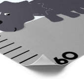Poster Dinosaures Graphique de croissance gris/bleu Garde (Coin)