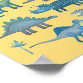 Poster Dinosaures Jaune (Coin)