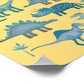 Poster Dinosaures jaune (Coin)