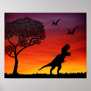 Poster Dinosaures jurassiques