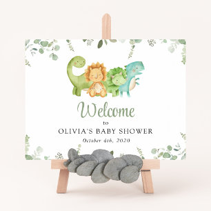 Poster Dinosaures mignons, Jurassique, Baby shower Bienve
