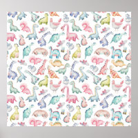 Dinosaures mignons, motif d'aquarelle pour enfants