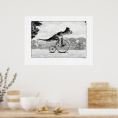 Poster Dinosaures sur bicyclettes - T-Rex (Cuisine)