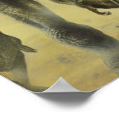 Poster Dinosaures vintages, Torvosaurus et Brachiosaurus (Coin)