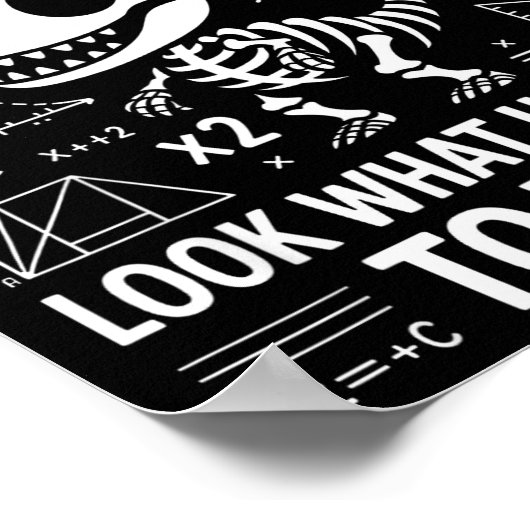 Poster Dinosaurs Didn't Learn Math Funny Math Teacher Stu (Coin)