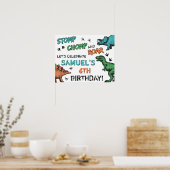 Poster Dinosaurs Stomp Chomp Roar Birthday Party, Any Age (Cuisine)