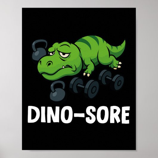 Poster Dinosore Funny T-rex Gym Workout  (Devant)