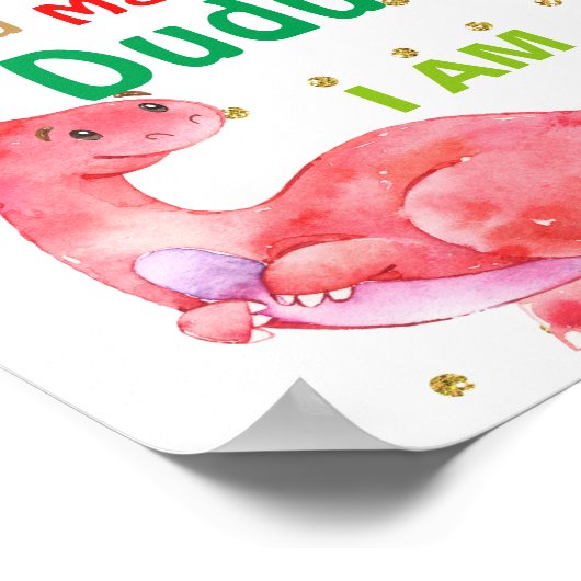 Poster Dinosues Anniversaire Signal de fête pour une fill (Coin)