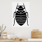 Poster d'insectes de Bedbug noir (Cuisine)