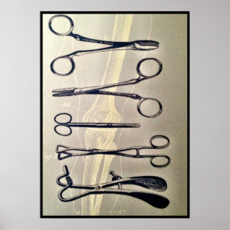 Poster d'instruments chirurgicaux