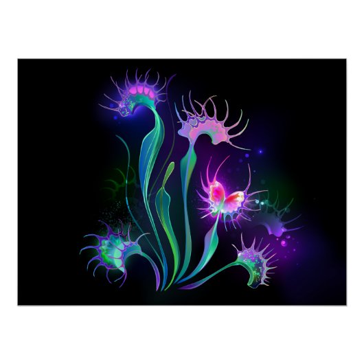 Poster Dionaea piège lumineuse (Devant)