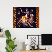 Poster DIONYSOS AVEC UNE LANCE CHEVAUCHANT UN LÉOPARD Mos (Bureau à domicile)
