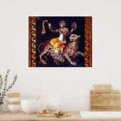 Poster DIONYSOS AVEC UNE LANCE CHEVAUCHANT UN LÉOPARD Mos (Cuisine)