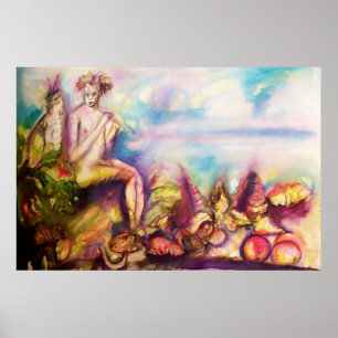 Poster DIONYSOS , Jouant de la Flûte avec des Coquillages