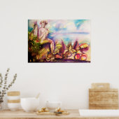 Poster DIONYSUS, Jouer de la luth avec des coquillages et (Cuisine)