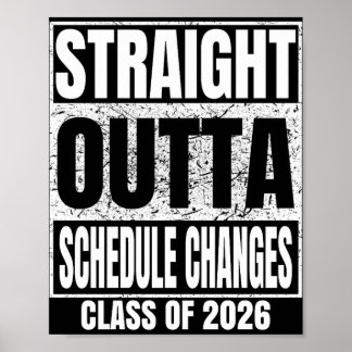 Poster Diplômé 2026 Changements d'Horaire Soudain Diplômé