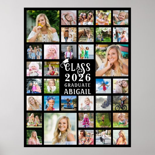 Poster Diplôme 35 Collage de photos Classe de l'année Dip (Devant)