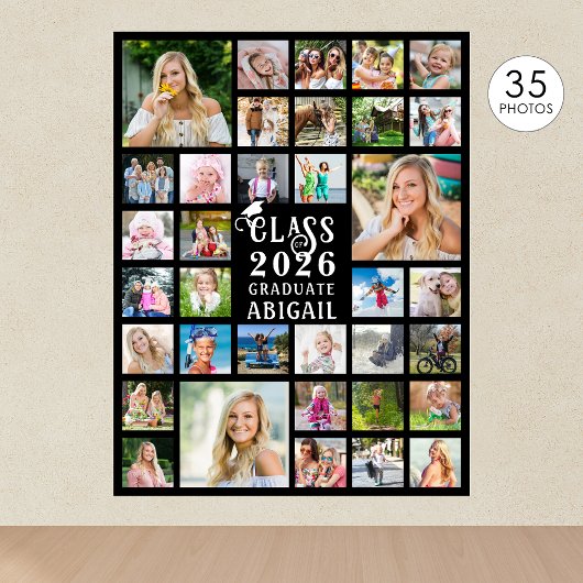 Poster Diplômé 35 Collage de photos Promotion de Année