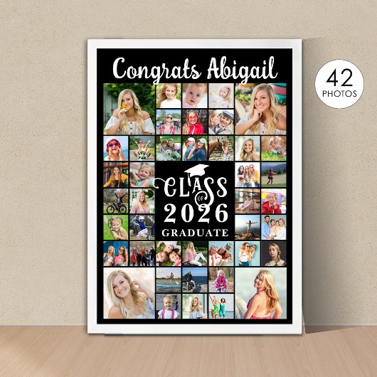 Poster Diplôme 42 Collage de photos Script Classe Année