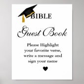Poster Diplôme Bible Guest Book Signé, Graduation Party (Devant)
