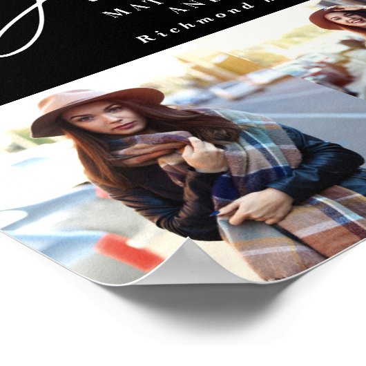 Poster Diplôme cadeau multi photo moderne élégant script (Coin)