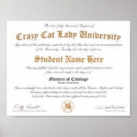 Diplôme CCLU - Sceau d'or - Portrait de chat