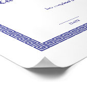 Poster Diplôme Certificat grec Clés grecques Bk blanc (Coin)