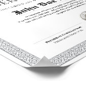 Poster Diplôme Classique Élégant Certificat sceau argent (Coin)