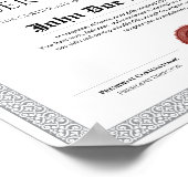 Poster Diplôme Classique Élégant Certificat sceau de cire (Coin)