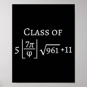Poster Diplômé de 2026 geek en maths drôle remise de dipl