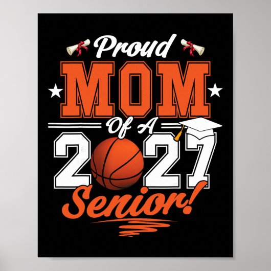 Poster Diplômé de 2026 Mère fière d'un basketteur senior (Devant)