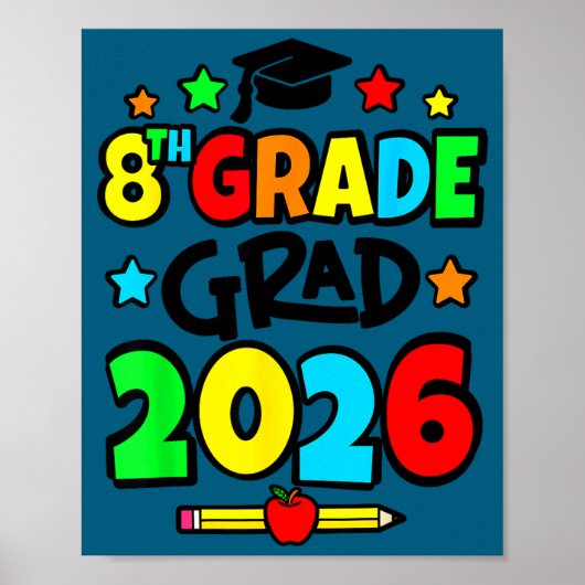 Poster diplômé de 8e année 2026 fin de 8e année  (Devant)