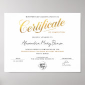 Poster Diplôme de base de certificat d'or classe Logo (Devant)